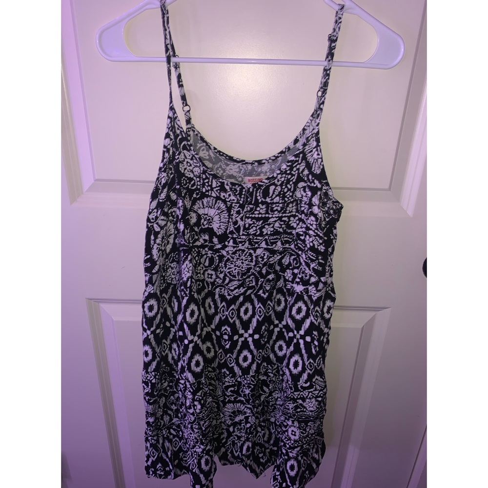 black and white patterned sundress